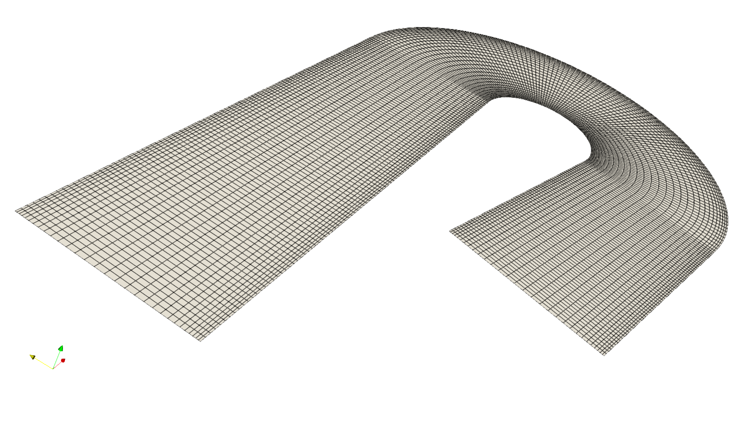 Two-dimensional curvilinear computational grid